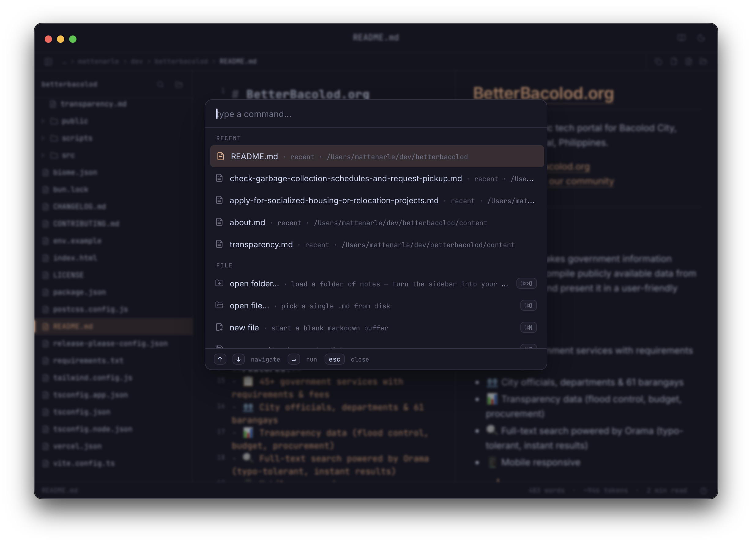 split editor with live preview
